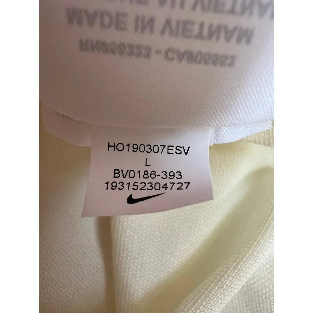 Nike Dri-Fit Yellow Women’s Golf Polo Shirt White Multi BV0186-393 Size L